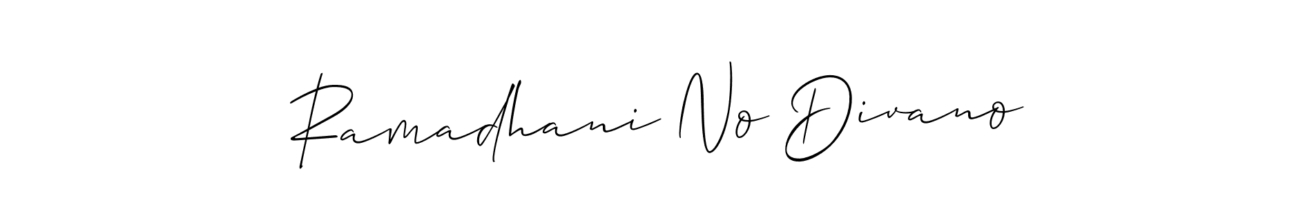You should practise on your own different ways (Allison_Script) to write your name (Ramadhani No Divano) in signature. don't let someone else do it for you. Ramadhani No Divano signature style 2 images and pictures png
