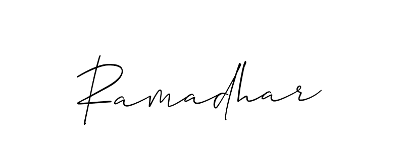 How to make Ramadhar name signature. Use Allison_Script style for creating short signs online. This is the latest handwritten sign. Ramadhar signature style 2 images and pictures png