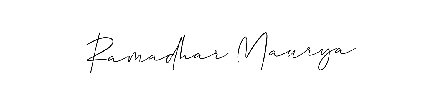 This is the best signature style for the Ramadhar Maurya name. Also you like these signature font (Allison_Script). Mix name signature. Ramadhar Maurya signature style 2 images and pictures png