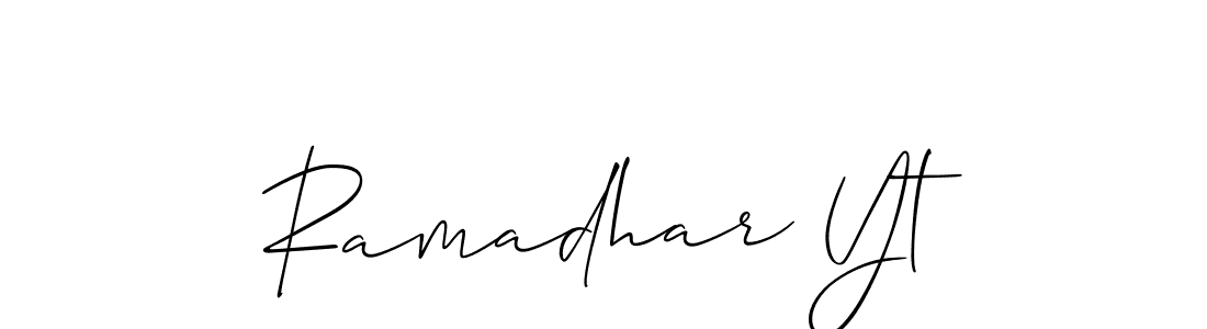 Make a short Ramadhar Yt signature style. Manage your documents anywhere anytime using Allison_Script. Create and add eSignatures, submit forms, share and send files easily. Ramadhar Yt signature style 2 images and pictures png