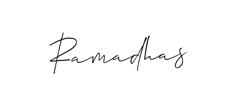 How to make Ramadhas name signature. Use Allison_Script style for creating short signs online. This is the latest handwritten sign. Ramadhas signature style 2 images and pictures png