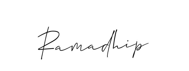 Make a beautiful signature design for name Ramadhip. With this signature (Allison_Script) style, you can create a handwritten signature for free. Ramadhip signature style 2 images and pictures png