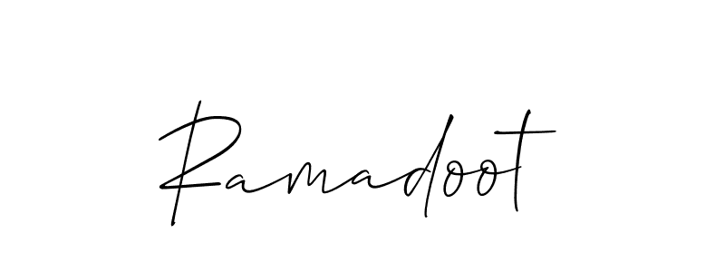 You should practise on your own different ways (Allison_Script) to write your name (Ramadoot) in signature. don't let someone else do it for you. Ramadoot signature style 2 images and pictures png