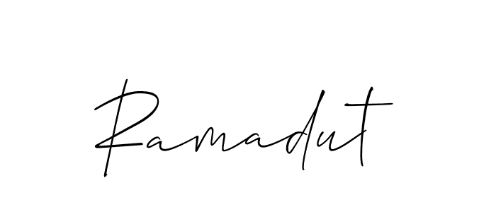 Also You can easily find your signature by using the search form. We will create Ramadut name handwritten signature images for you free of cost using Allison_Script sign style. Ramadut signature style 2 images and pictures png