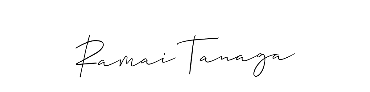 Similarly Allison_Script is the best handwritten signature design. Signature creator online .You can use it as an online autograph creator for name Ramai Tanaga. Ramai Tanaga signature style 2 images and pictures png