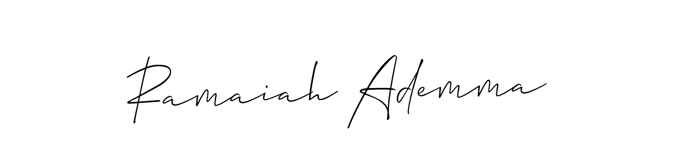 Use a signature maker to create a handwritten signature online. With this signature software, you can design (Allison_Script) your own signature for name Ramaiah Ademma. Ramaiah Ademma signature style 2 images and pictures png