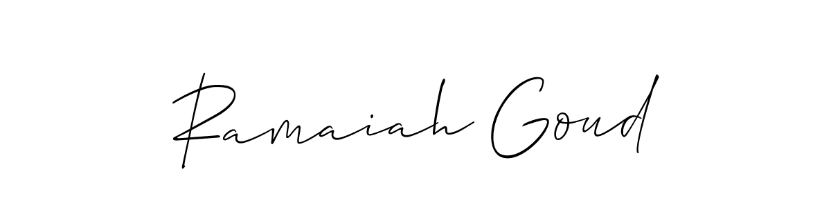 Allison_Script is a professional signature style that is perfect for those who want to add a touch of class to their signature. It is also a great choice for those who want to make their signature more unique. Get Ramaiah Goud name to fancy signature for free. Ramaiah Goud signature style 2 images and pictures png