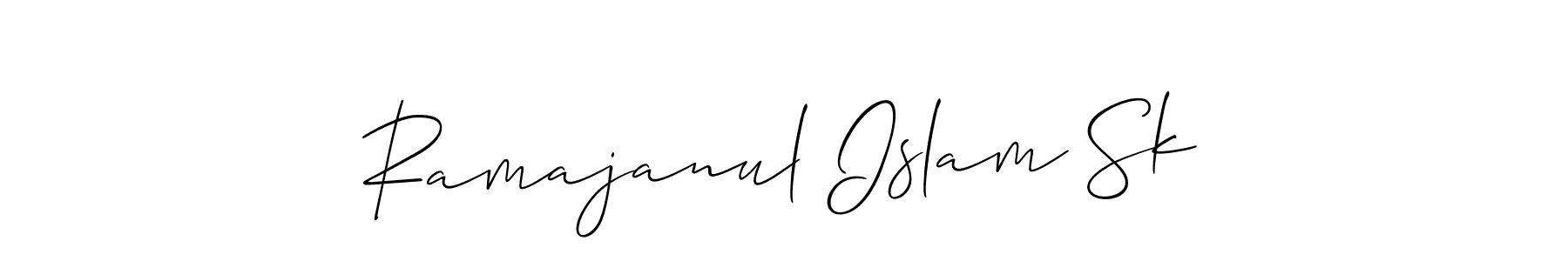 Make a beautiful signature design for name Ramajanul Islam Sk. With this signature (Allison_Script) style, you can create a handwritten signature for free. Ramajanul Islam Sk signature style 2 images and pictures png