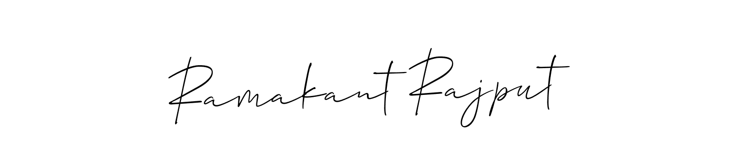 Allison_Script is a professional signature style that is perfect for those who want to add a touch of class to their signature. It is also a great choice for those who want to make their signature more unique. Get Ramakant Rajput name to fancy signature for free. Ramakant Rajput signature style 2 images and pictures png