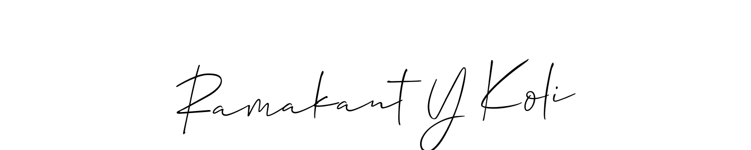 Similarly Allison_Script is the best handwritten signature design. Signature creator online .You can use it as an online autograph creator for name Ramakant Y Koli. Ramakant Y Koli signature style 2 images and pictures png