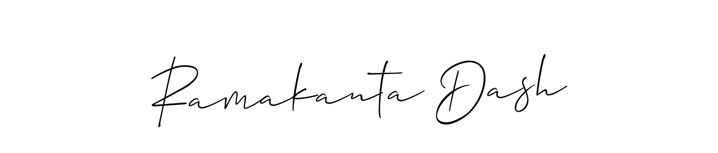 The best way (Allison_Script) to make a short signature is to pick only two or three words in your name. The name Ramakanta Dash include a total of six letters. For converting this name. Ramakanta Dash signature style 2 images and pictures png