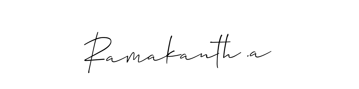 The best way (Allison_Script) to make a short signature is to pick only two or three words in your name. The name Ramakanth .a include a total of six letters. For converting this name. Ramakanth .a signature style 2 images and pictures png