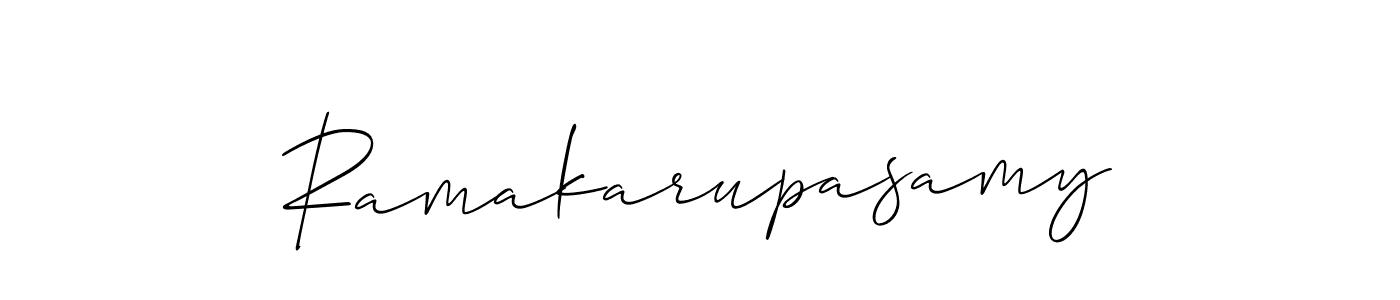 Similarly Allison_Script is the best handwritten signature design. Signature creator online .You can use it as an online autograph creator for name Ramakarupasamy. Ramakarupasamy signature style 2 images and pictures png
