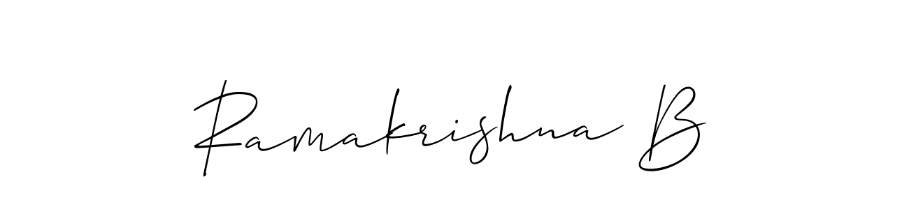 Also we have Ramakrishna B name is the best signature style. Create professional handwritten signature collection using Allison_Script autograph style. Ramakrishna B signature style 2 images and pictures png