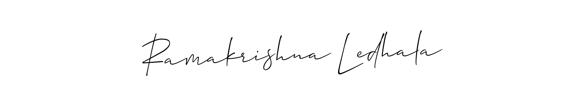 if you are searching for the best signature style for your name Ramakrishna Ledhala. so please give up your signature search. here we have designed multiple signature styles  using Allison_Script. Ramakrishna Ledhala signature style 2 images and pictures png