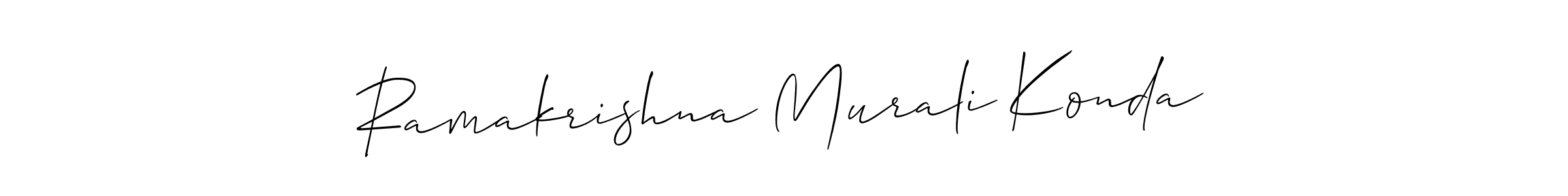 The best way (Allison_Script) to make a short signature is to pick only two or three words in your name. The name Ramakrishna Murali Konda include a total of six letters. For converting this name. Ramakrishna Murali Konda signature style 2 images and pictures png