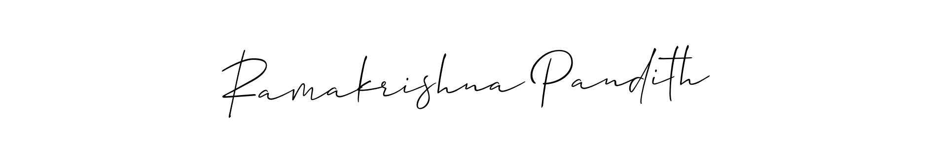 How to make Ramakrishna Pandith name signature. Use Allison_Script style for creating short signs online. This is the latest handwritten sign. Ramakrishna Pandith signature style 2 images and pictures png