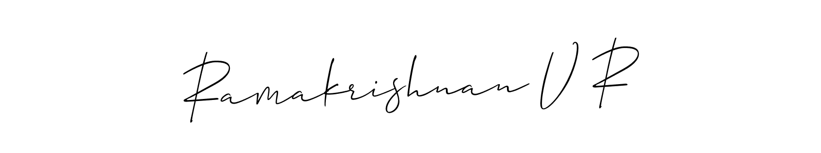 How to Draw Ramakrishnan V R signature style? Allison_Script is a latest design signature styles for name Ramakrishnan V R. Ramakrishnan V R signature style 2 images and pictures png