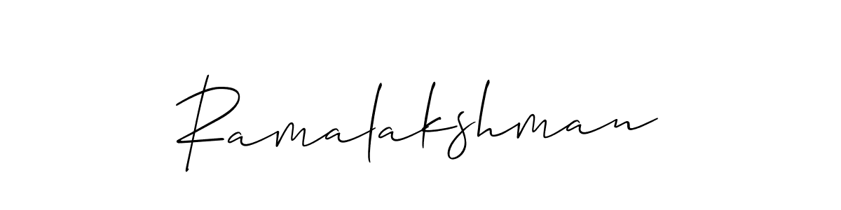 How to make Ramalakshman signature? Allison_Script is a professional autograph style. Create handwritten signature for Ramalakshman name. Ramalakshman signature style 2 images and pictures png