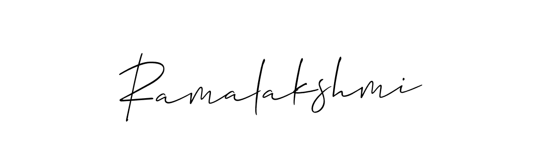 Make a beautiful signature design for name Ramalakshmi. With this signature (Allison_Script) style, you can create a handwritten signature for free. Ramalakshmi signature style 2 images and pictures png