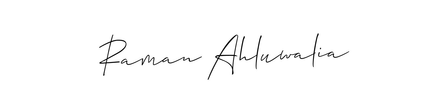 Raman Ahluwalia stylish signature style. Best Handwritten Sign (Allison_Script) for my name. Handwritten Signature Collection Ideas for my name Raman Ahluwalia. Raman Ahluwalia signature style 2 images and pictures png
