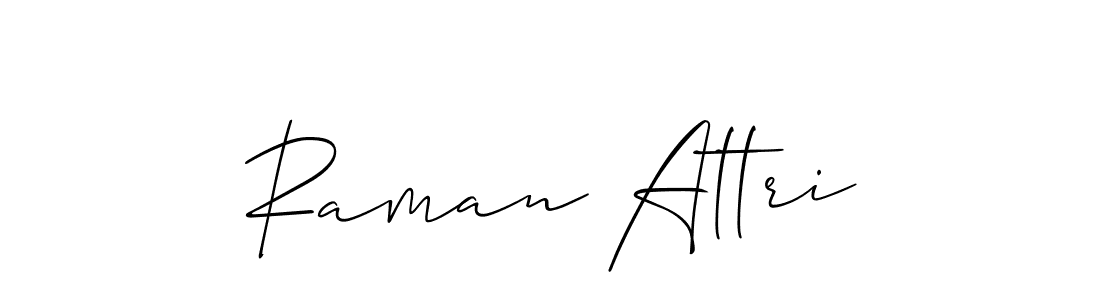 Design your own signature with our free online signature maker. With this signature software, you can create a handwritten (Allison_Script) signature for name Raman Attri. Raman Attri signature style 2 images and pictures png
