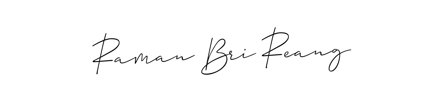 How to make Raman Bri Reang name signature. Use Allison_Script style for creating short signs online. This is the latest handwritten sign. Raman Bri Reang signature style 2 images and pictures png