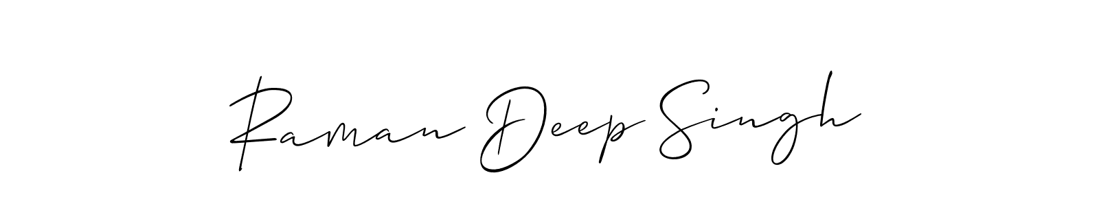 Design your own signature with our free online signature maker. With this signature software, you can create a handwritten (Allison_Script) signature for name Raman Deep Singh. Raman Deep Singh signature style 2 images and pictures png