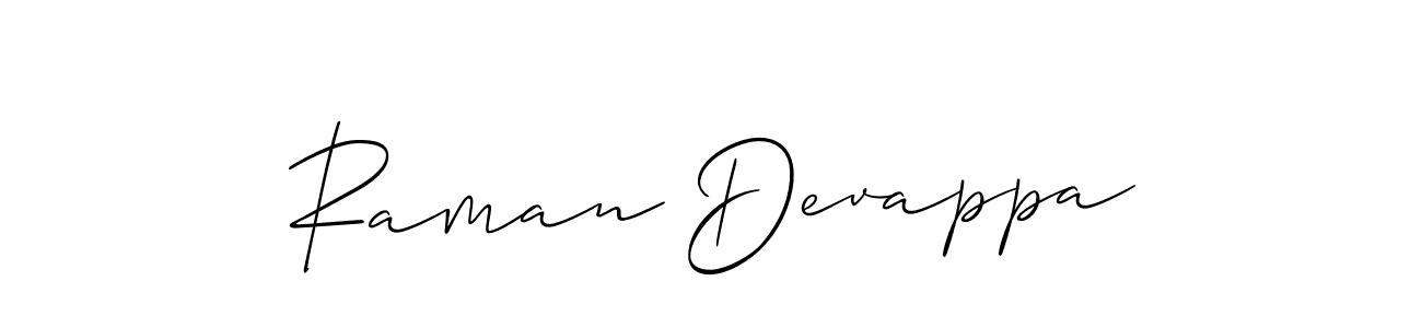 How to make Raman Devappa signature? Allison_Script is a professional autograph style. Create handwritten signature for Raman Devappa name. Raman Devappa signature style 2 images and pictures png