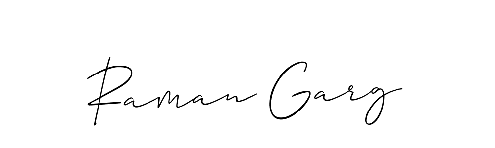 Create a beautiful signature design for name Raman Garg. With this signature (Allison_Script) fonts, you can make a handwritten signature for free. Raman Garg signature style 2 images and pictures png