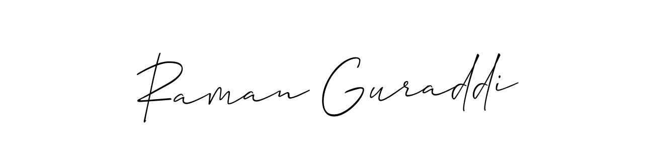 Design your own signature with our free online signature maker. With this signature software, you can create a handwritten (Allison_Script) signature for name Raman Guraddi. Raman Guraddi signature style 2 images and pictures png