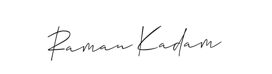 It looks lik you need a new signature style for name Raman Kadam. Design unique handwritten (Allison_Script) signature with our free signature maker in just a few clicks. Raman Kadam signature style 2 images and pictures png