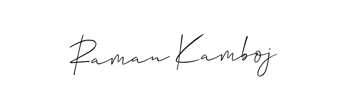 Design your own signature with our free online signature maker. With this signature software, you can create a handwritten (Allison_Script) signature for name Raman Kamboj. Raman Kamboj signature style 2 images and pictures png