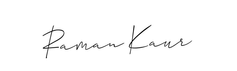 Make a beautiful signature design for name Raman Kaur. With this signature (Allison_Script) style, you can create a handwritten signature for free. Raman Kaur signature style 2 images and pictures png