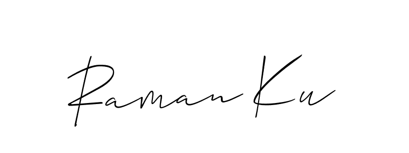 Similarly Allison_Script is the best handwritten signature design. Signature creator online .You can use it as an online autograph creator for name Raman Ku. Raman Ku signature style 2 images and pictures png