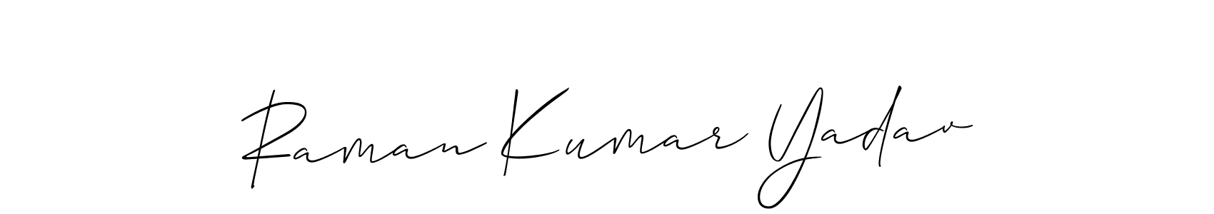Also we have Raman Kumar Yadav name is the best signature style. Create professional handwritten signature collection using Allison_Script autograph style. Raman Kumar Yadav signature style 2 images and pictures png