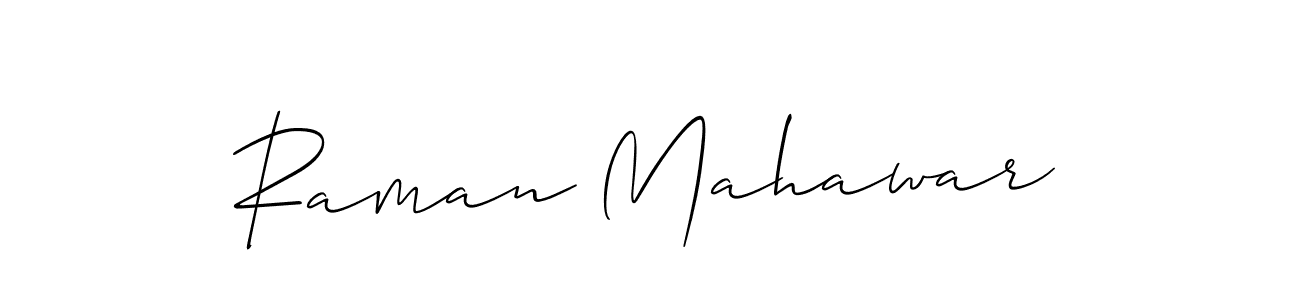 Design your own signature with our free online signature maker. With this signature software, you can create a handwritten (Allison_Script) signature for name Raman Mahawar. Raman Mahawar signature style 2 images and pictures png