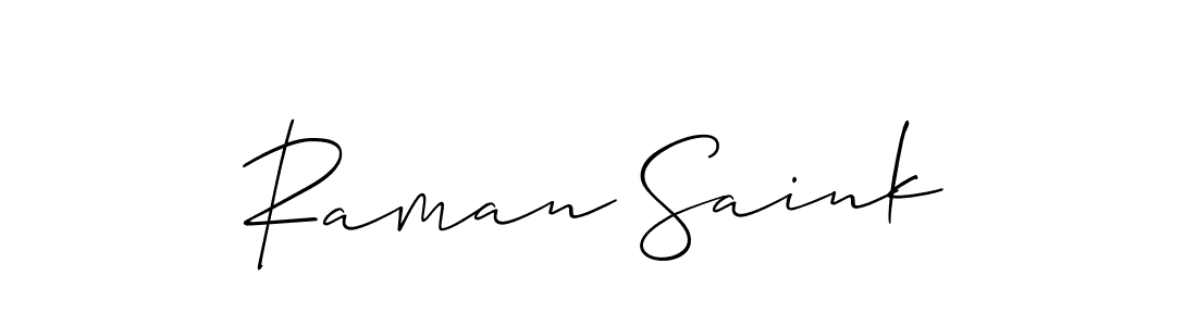 if you are searching for the best signature style for your name Raman Saink. so please give up your signature search. here we have designed multiple signature styles  using Allison_Script. Raman Saink signature style 2 images and pictures png