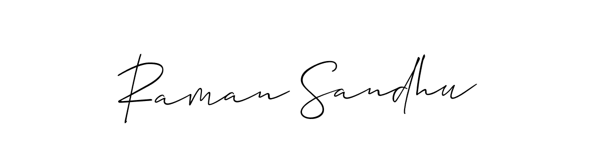 Make a beautiful signature design for name Raman Sandhu. With this signature (Allison_Script) style, you can create a handwritten signature for free. Raman Sandhu signature style 2 images and pictures png