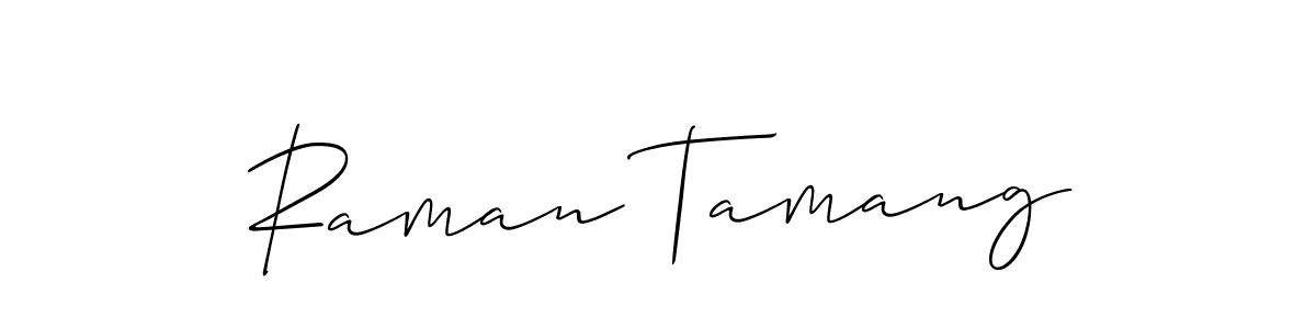 Once you've used our free online signature maker to create your best signature Allison_Script style, it's time to enjoy all of the benefits that Raman Tamang name signing documents. Raman Tamang signature style 2 images and pictures png
