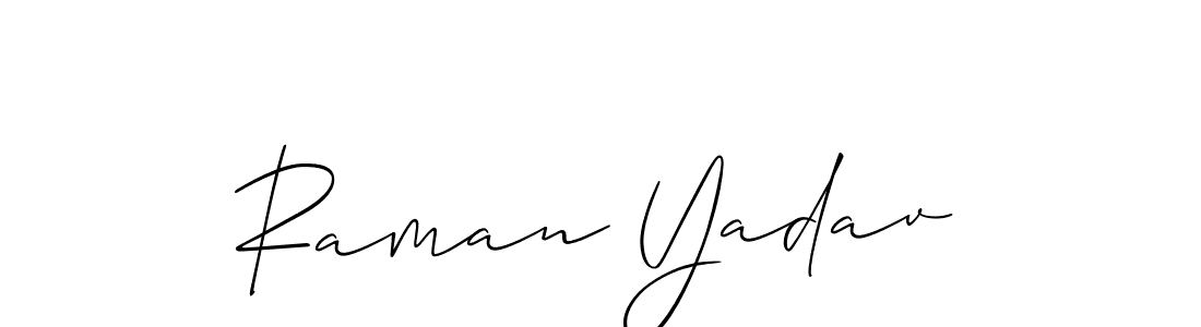 Also we have Raman Yadav name is the best signature style. Create professional handwritten signature collection using Allison_Script autograph style. Raman Yadav signature style 2 images and pictures png