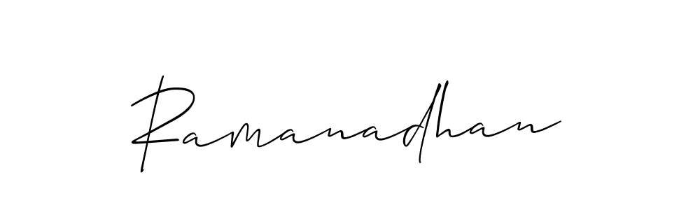 How to make Ramanadhan signature? Allison_Script is a professional autograph style. Create handwritten signature for Ramanadhan name. Ramanadhan signature style 2 images and pictures png