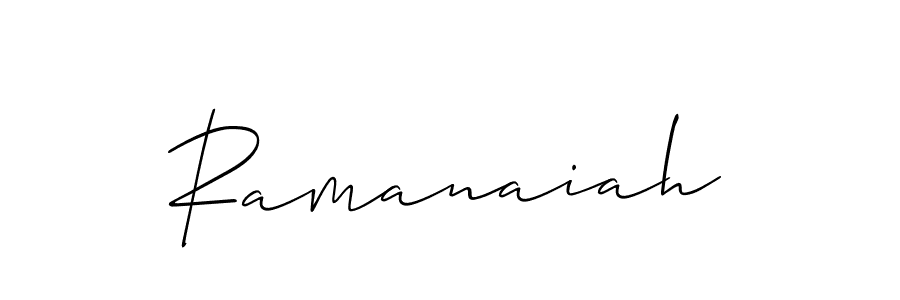 Use a signature maker to create a handwritten signature online. With this signature software, you can design (Allison_Script) your own signature for name Ramanaiah. Ramanaiah signature style 2 images and pictures png