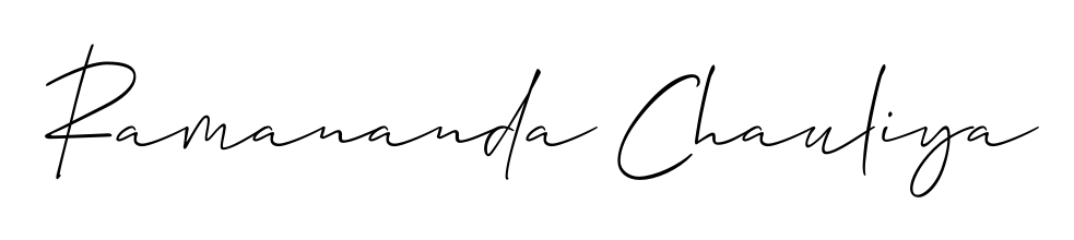 You should practise on your own different ways (Allison_Script) to write your name (Ramananda Chauliya) in signature. Don't let someone else do it for you. Ramananda Chauliya signature style 2 images and pictures png