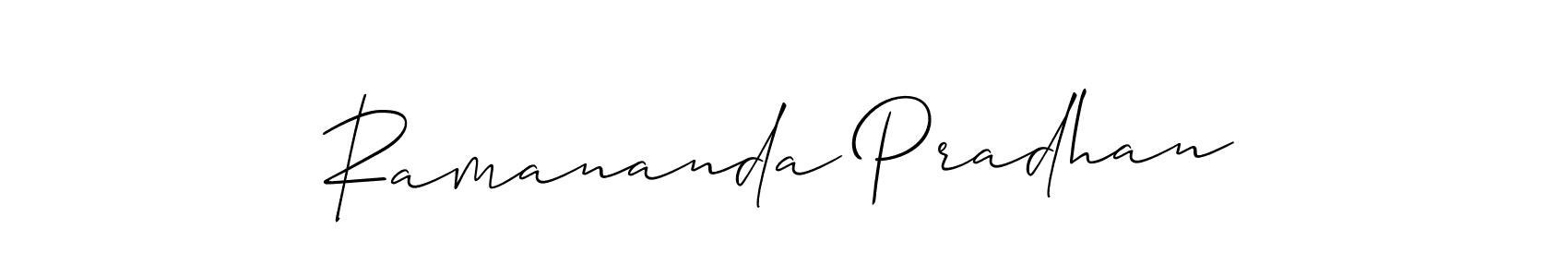 Similarly Allison_Script is the best handwritten signature design. Signature creator online .You can use it as an online autograph creator for name Ramananda Pradhan. Ramananda Pradhan signature style 2 images and pictures png