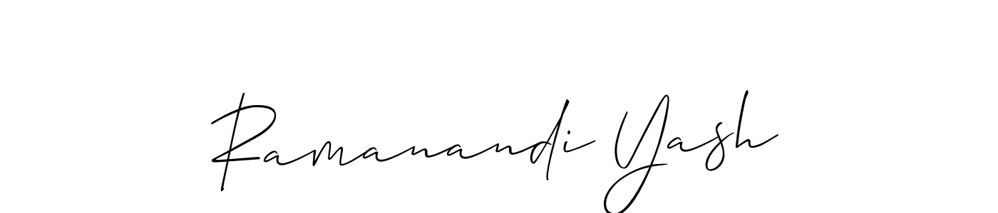 Create a beautiful signature design for name Ramanandi Yash. With this signature (Allison_Script) fonts, you can make a handwritten signature for free. Ramanandi Yash signature style 2 images and pictures png