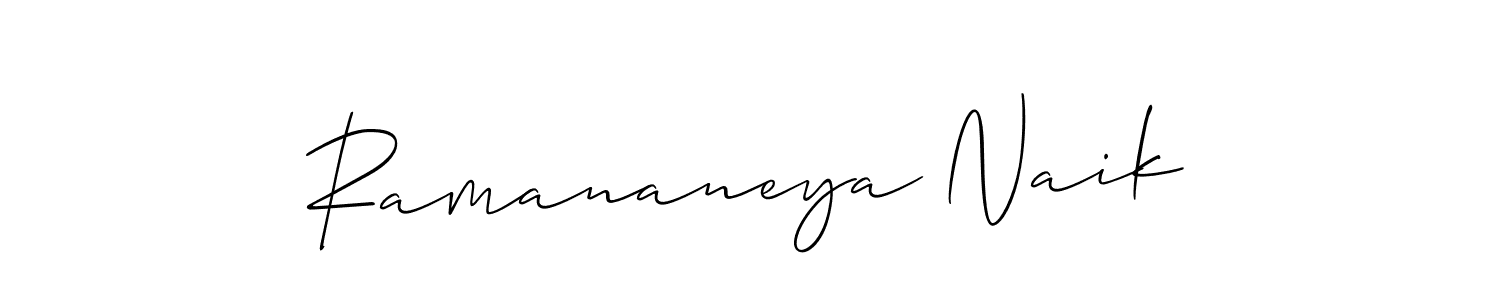 Allison_Script is a professional signature style that is perfect for those who want to add a touch of class to their signature. It is also a great choice for those who want to make their signature more unique. Get Ramananeya Naik name to fancy signature for free. Ramananeya Naik signature style 2 images and pictures png