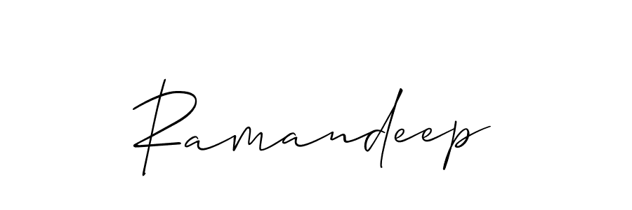 Use a signature maker to create a handwritten signature online. With this signature software, you can design (Allison_Script) your own signature for name Ramandeep. Ramandeep signature style 2 images and pictures png