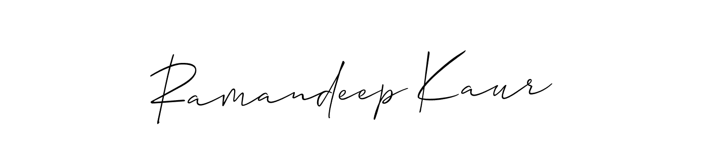 It looks lik you need a new signature style for name Ramandeep Kaur. Design unique handwritten (Allison_Script) signature with our free signature maker in just a few clicks. Ramandeep Kaur signature style 2 images and pictures png