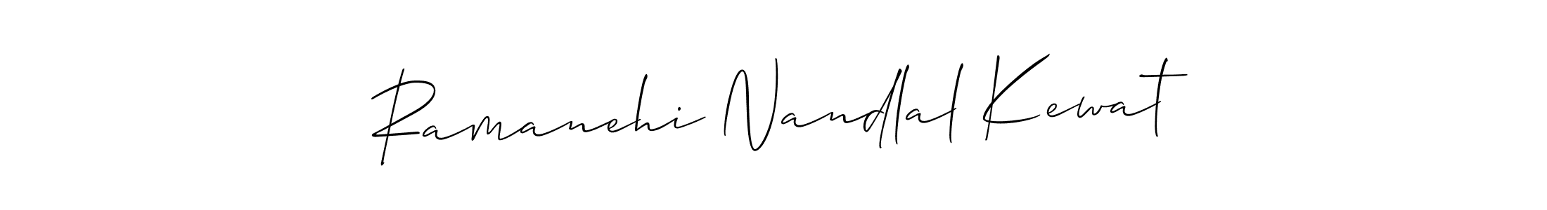 Allison_Script is a professional signature style that is perfect for those who want to add a touch of class to their signature. It is also a great choice for those who want to make their signature more unique. Get Ramanehi Nandlal Kewat name to fancy signature for free. Ramanehi Nandlal Kewat signature style 2 images and pictures png